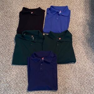 Bundle 5pc Hanes Men's Polo Shirts